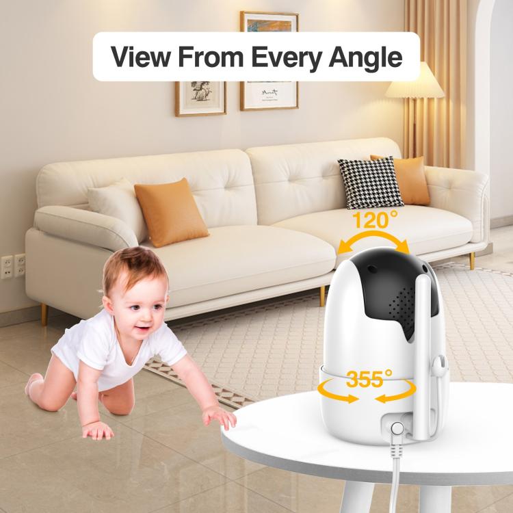 5 inch LCD Screen Auto Night Vision Baby Monitor EU Plug by bashfashion