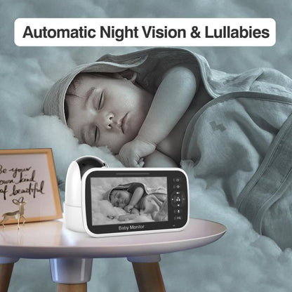 5 inch LCD Screen Auto Night Vision Baby Monitor AU Plug by bashfashion