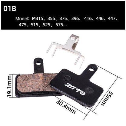 2pairs ZTTO Bicycle Disc Braking Pads Mountain Bike Semi-Metallic Resin Brake Pads, Model: MS-01B by ZTTO