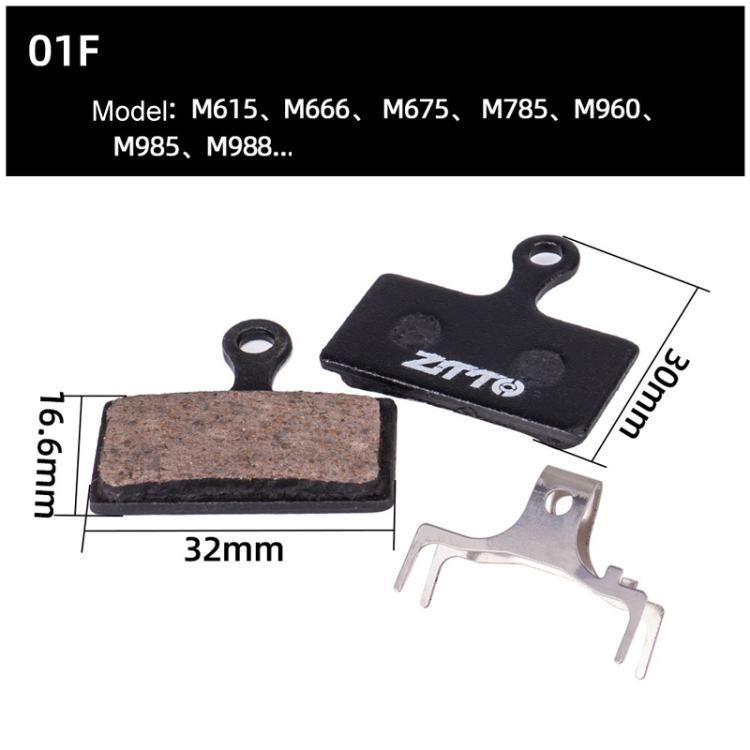 2pairs ZTTO Bicycle Disc Braking Pads Mountain Bike Semi-Metallic Resin Brake Pads, Model: MS-01F by ZTTO