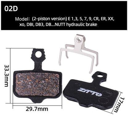 2pairs ZTTO Bicycle Disc Braking Pads Mountain Bike Semi-Metallic Resin Brake Pads, Model: MS-02D by ZTTO