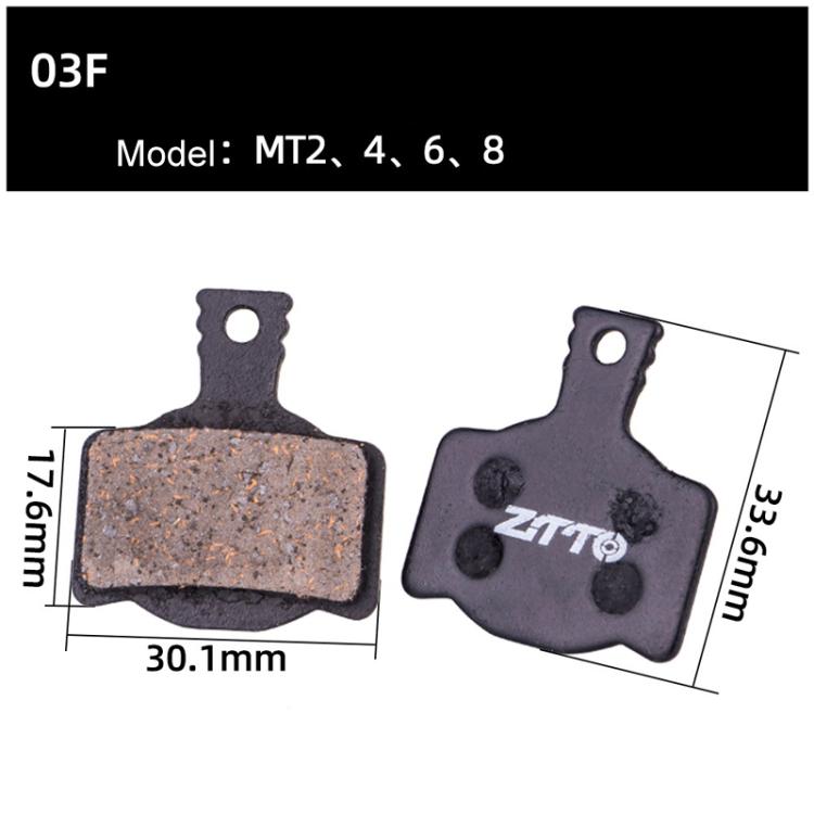 2pairs ZTTO Bicycle Disc Braking Pads Mountain Bike Semi-Metallic Resin Brake Pads, Model: MS-03F by ZTTO