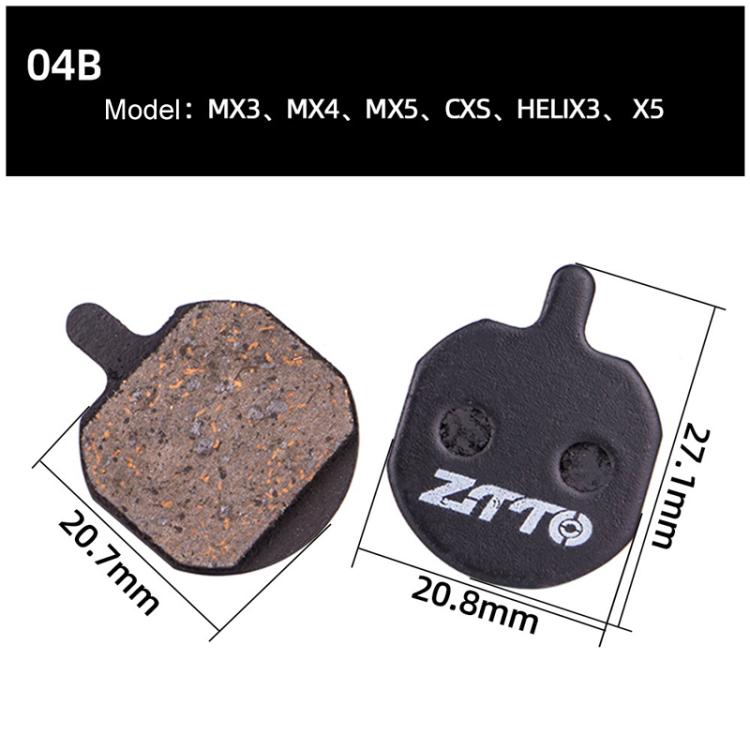 2pairs ZTTO Bicycle Disc Braking Pads Mountain Bike Semi-Metallic Resin Brake Pads, Model: MS-04B by ZTTO