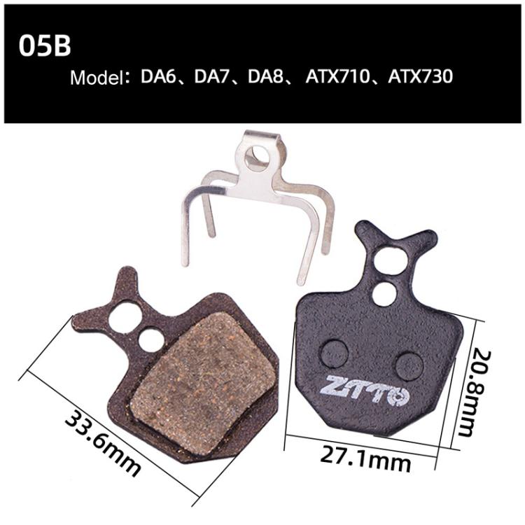 2pairs ZTTO Bicycle Disc Braking Pads Mountain Bike Semi-Metallic Resin Brake Pads, Model: MS-05B by ZTTO