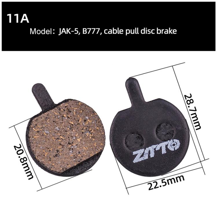 2pairs ZTTO Bicycle Disc Braking Pads Mountain Bike Semi-Metallic Resin Brake Pads, Model: MS-11A by ZTTO