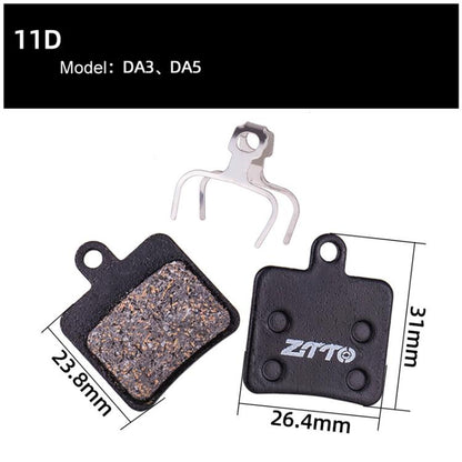 2pairs ZTTO Bicycle Disc Braking Pads Mountain Bike Semi-Metallic Resin Brake Pads, Model: MS-11D by ZTTO
