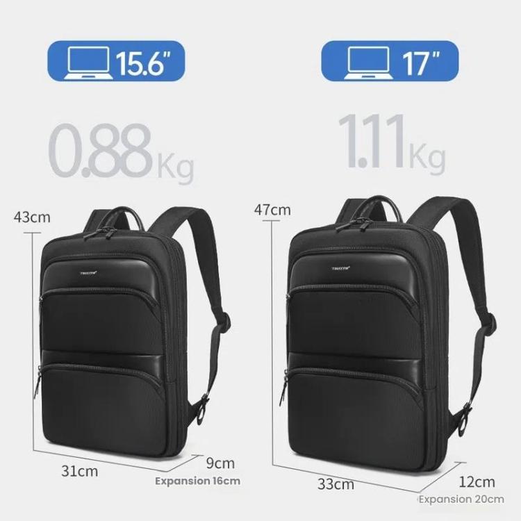 Tigernu T-B9121 15.6 Inch Men Expandable Waterproof Lightweight Laptop Backpack With Floating Zipper by Tigernu