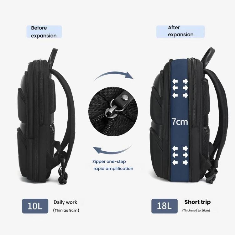 Tigernu T-B9121 15.6 Inch Men Expandable Waterproof Lightweight Laptop Backpack With Floating Zipper by Tigernu