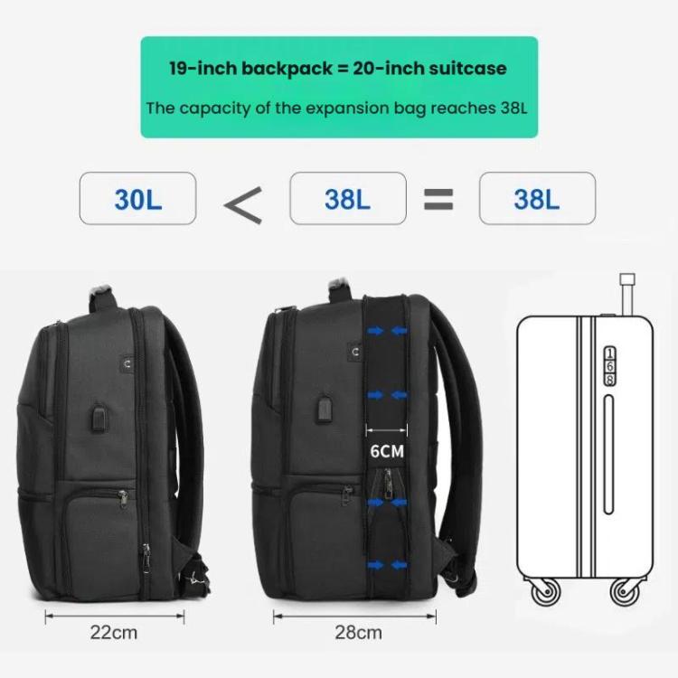 Tigernu 15.6-inch Standard Men Anti-Theft Laptop Backpack with USB Charging Port, Headphone Hole & Comfort Shoulder Straps for Travel, Work Commute(Black) by Tigernu