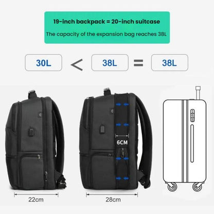 Tigernu 15.6-inch Standard Men Anti-Theft Laptop Backpack with USB Charging Port, Headphone Hole & Comfort Shoulder Straps for Travel, Work Commute(Black) by Tigernu