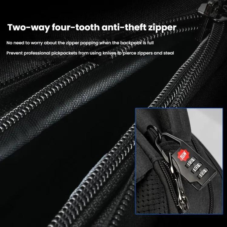 Tigernu 15.6-inch Standard Men Anti-Theft Laptop Backpack with USB Charging Port, Headphone Hole & Comfort Shoulder Straps for Travel, Work Commute(Black) by Tigernu