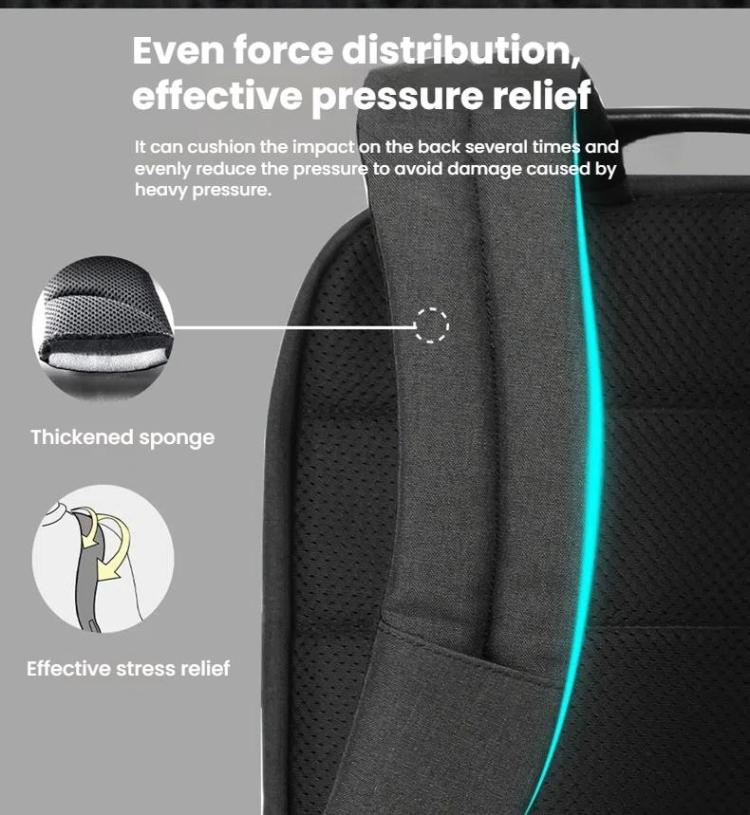 Tigernu 19-inch Expandable Men Anti-Theft Laptop Backpack with USB Charging Port, Headphone Hole & Comfort Shoulder Straps for Travel, Work Commute(Black) by Tigernu