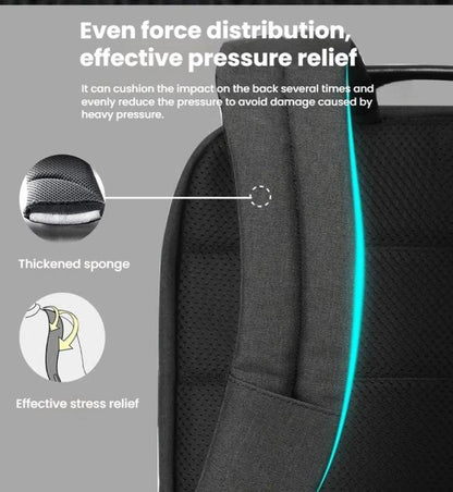 Tigernu 19-inch Expandable Men Anti-Theft Laptop Backpack with USB Charging Port, Headphone Hole & Comfort Shoulder Straps for Travel, Work Commute(Black) by Tigernu