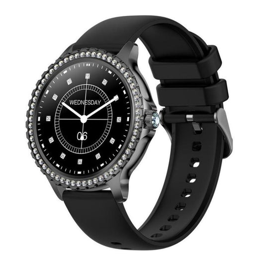 Bluetooth Calling AI Voice Assistant Life Waterproof Sports Smartwatch, Color: Black Silicone Strap by bashfashion
