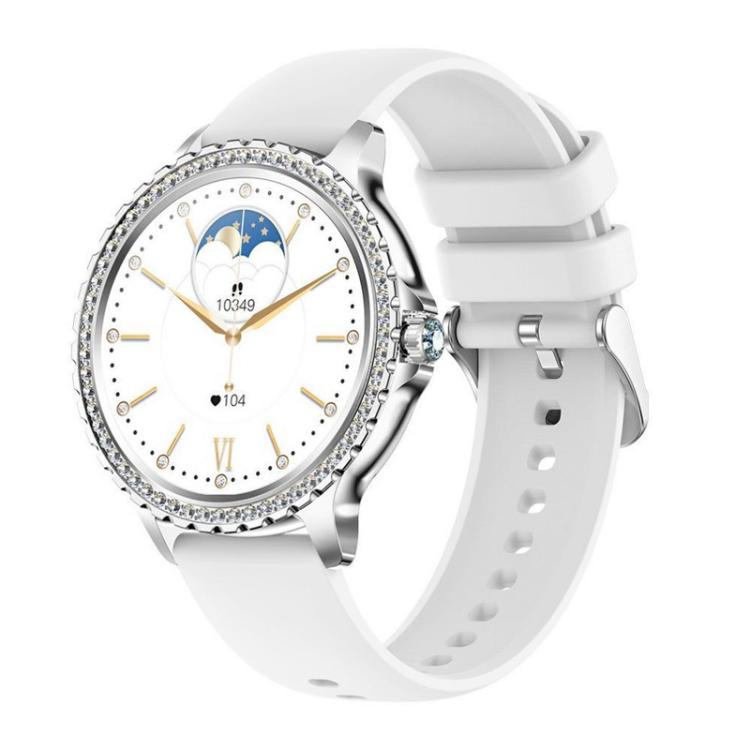 Bluetooth Calling AI Voice Assistant Life Waterproof Sports Smartwatch, Color: Silver Gray Silicone Strap by bashfashion