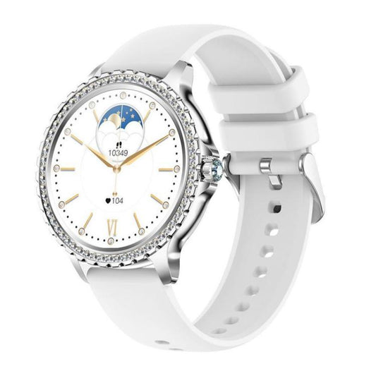 Bluetooth Calling AI Voice Assistant Life Waterproof Sports Smartwatch, Color: Silver Gray Silicone Strap by bashfashion