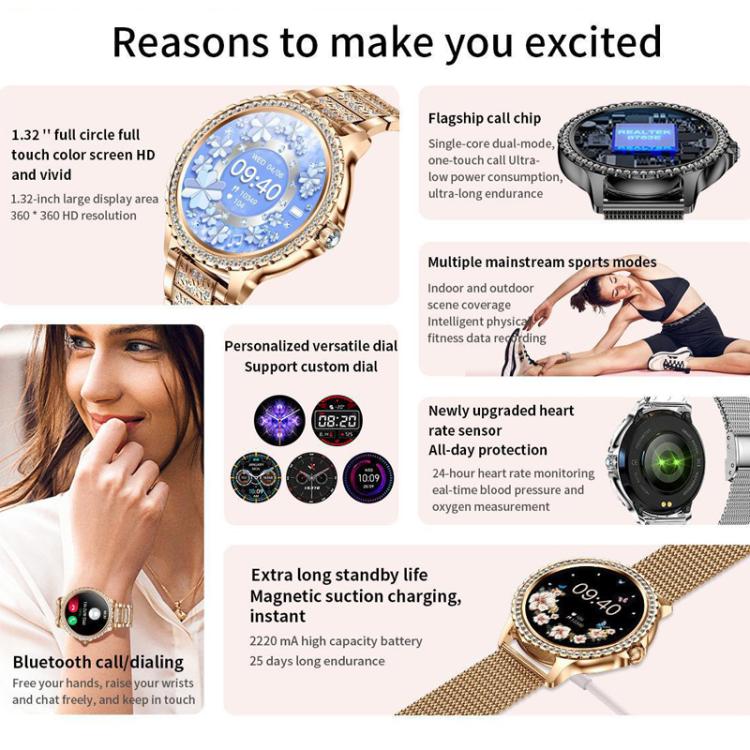 Bluetooth Calling AI Voice Assistant Life Waterproof Sports Smartwatch, Color: Black Rough Steel Strap+Black Silicone Strap by bashfashion