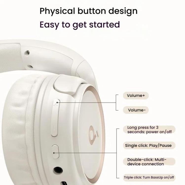 Soundcore H30i A3012 Headband Wireless Bluetooth Headset(White) by Soundcore