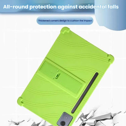 For Lenovo Idea Tab Pro Shockproof Silicone Tablet Protective Case With Holder(Red) by bashfashion