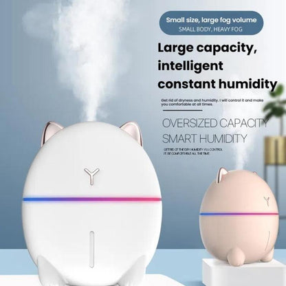 Cute Cats Portable Humidifier Mini USB Home Mute Bedroom Office Desktop Air Humidifier(White) by bashfashion