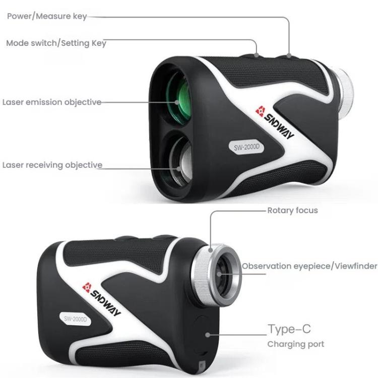 SNDWAY SW-1500D 1500M Handheld OLED Rangefinder Telescope Golf Rangefinder by SNDWAY