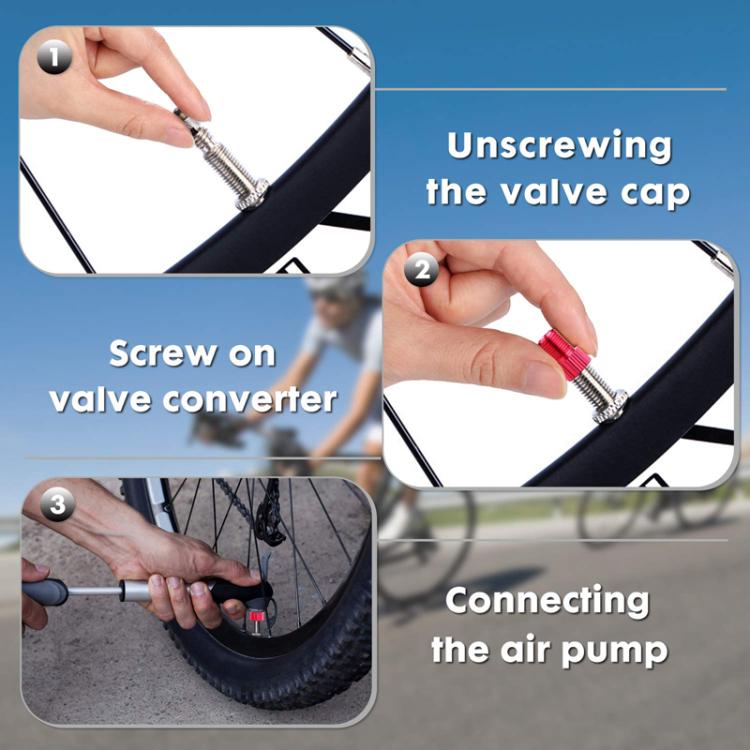 10pcs ZTTO Mountain Road Bicycle Presta To Schrader Valve Converter Kit(Blue) by ZTTO