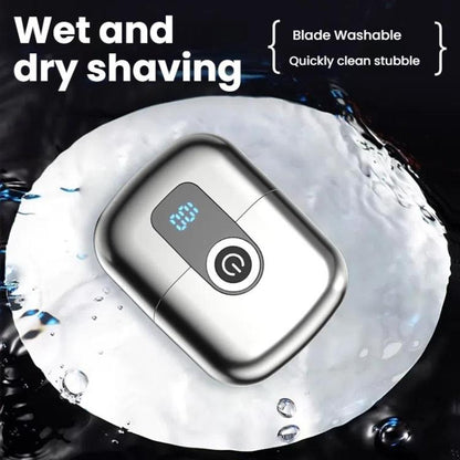 Portable Mini Dual Head Electric Shaver for Men - LCD Display, Floating Blades, Waterproof, USB-C Rechargeable(Gray) by bashfashion