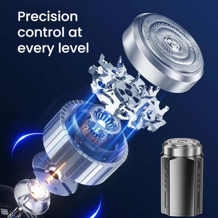 Portable Electric Shaver for Men with LCD Display – Travel-Friendly Mini Shaver, USB Type-C Fast Charging, Waterproof & Washable Design, Style: 6-blade Head Dark Metallic Gray by bashfashion