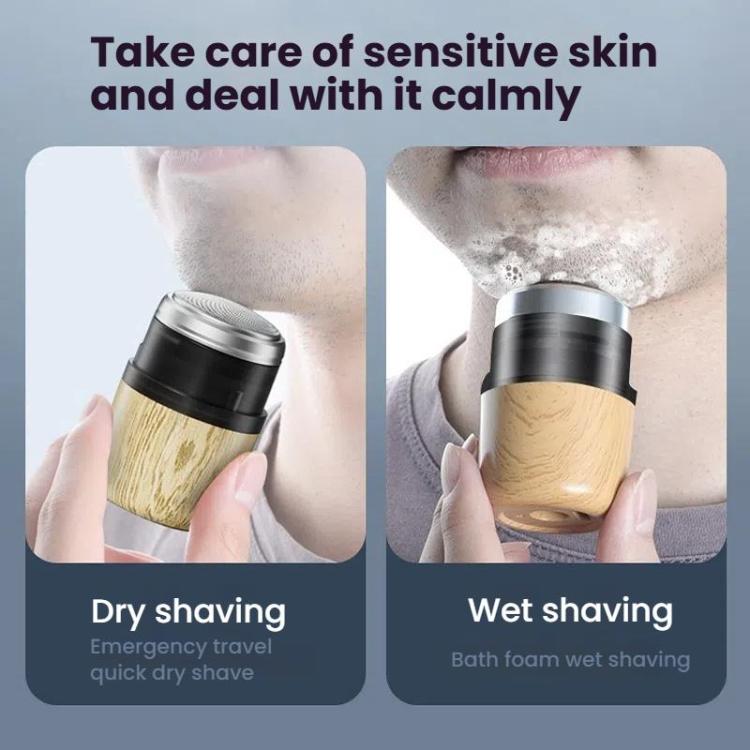 Wood Grain Electric Shaver Rechargeable Men Shaver with 6 Stainless Steel Blades, Waterproof Washable Head & High-Power Motor for Smooth Shaving 2207 by bashfashion