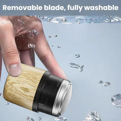 Wood Grain Electric Shaver Rechargeable Men Shaver with 6 Stainless Steel Blades, Waterproof Washable Head & High-Power Motor for Smooth Shaving 2207 by bashfashion