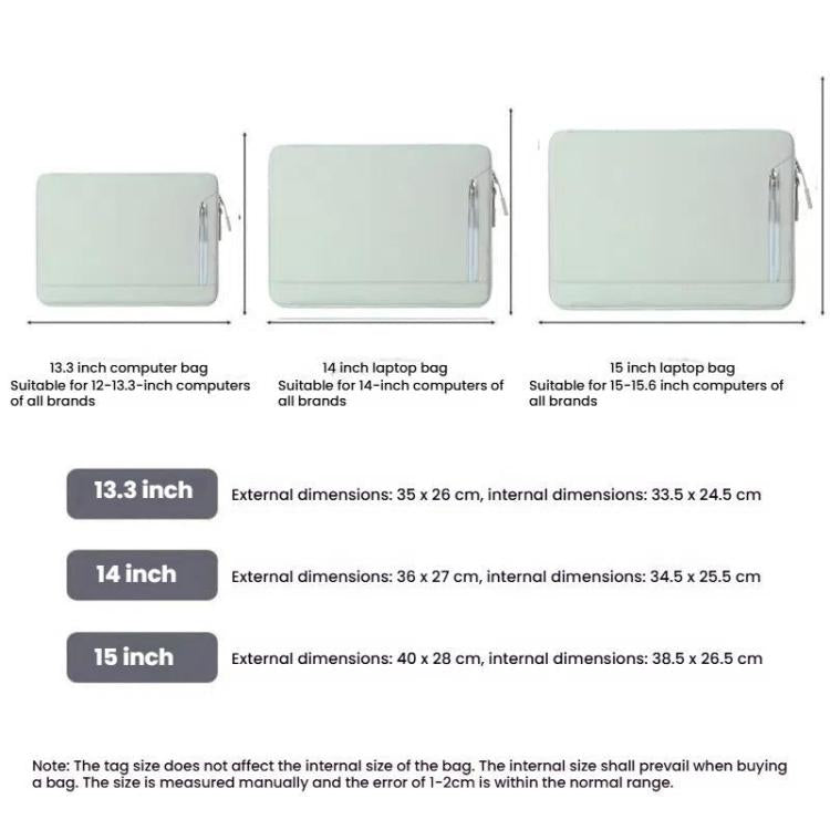 Universal For 15/15.4/15.6 inch Laptop Bag Women Portable Computer Bag For IPad Protective Case (Beige) by bashfashion