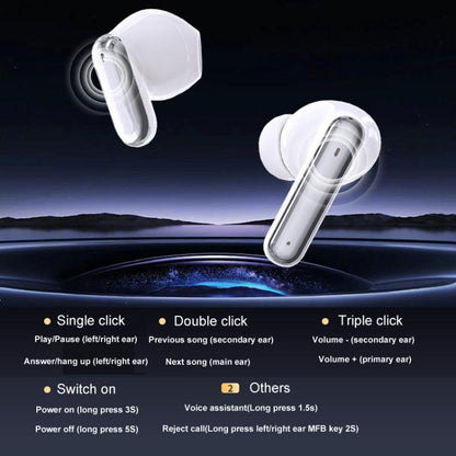XG16 In-Ear Long-Life Couple Two-In-One Bluetooth Wireless Earphones Two Pairs Of Earphones(White) by bashfashion