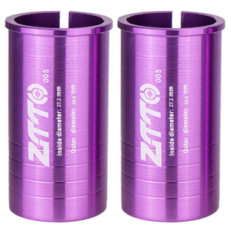 27.2-30.8mm 005 2pcs ZTTO Bicycle Seat Post Conversion Sleeve Reducer Cover(Purple) by ZTTO