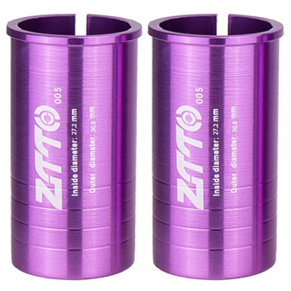 27.2-30.8mm 005 2pcs ZTTO Bicycle Seat Post Conversion Sleeve Reducer Cover(Purple) by ZTTO