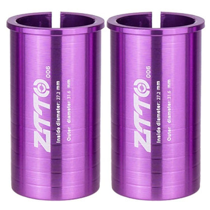 27.2-31.6mm 006 2pcs ZTTO Bicycle Seat Post Conversion Sleeve Reducer Cover(Purple) by ZTTO