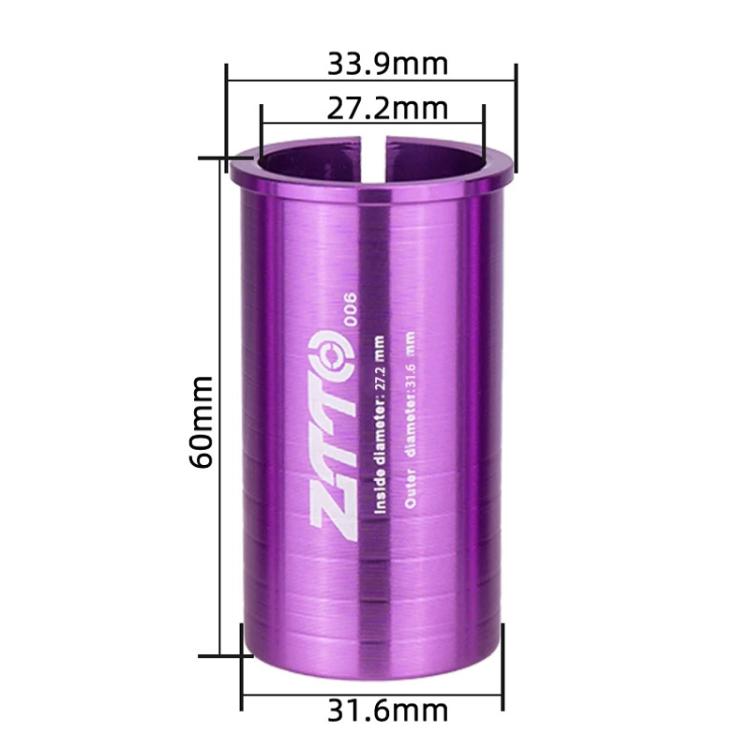 27.2-31.6mm 006 2pcs ZTTO Bicycle Seat Post Conversion Sleeve Reducer Cover(Purple) by ZTTO