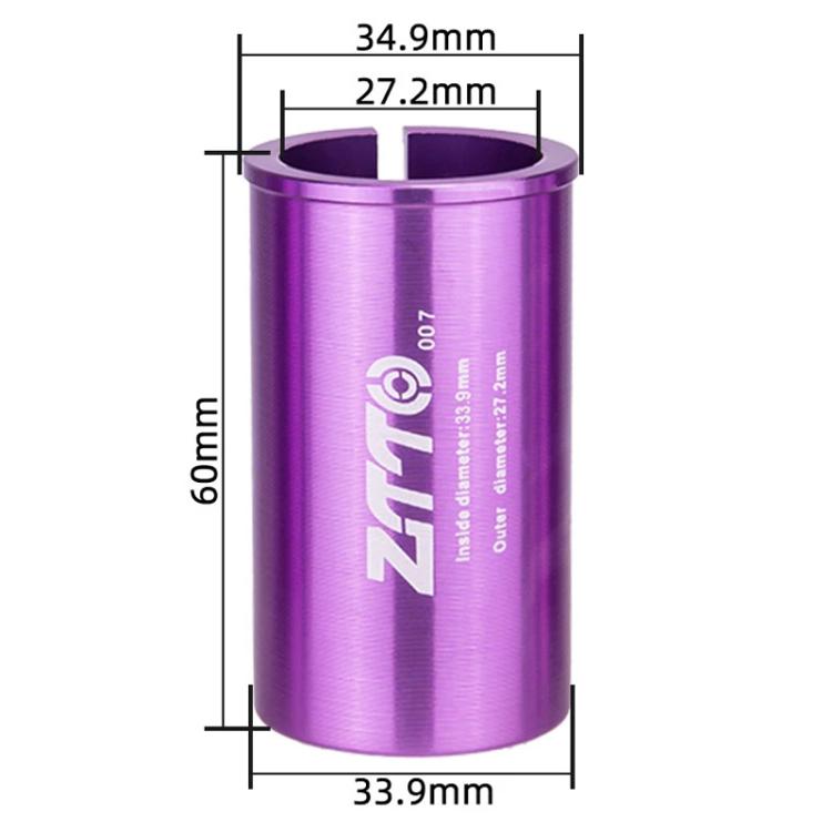 27.2-33.9mm 007 2pcs ZTTO Bicycle Seat Post Conversion Sleeve Reducer Cover(Purple) by ZTTO