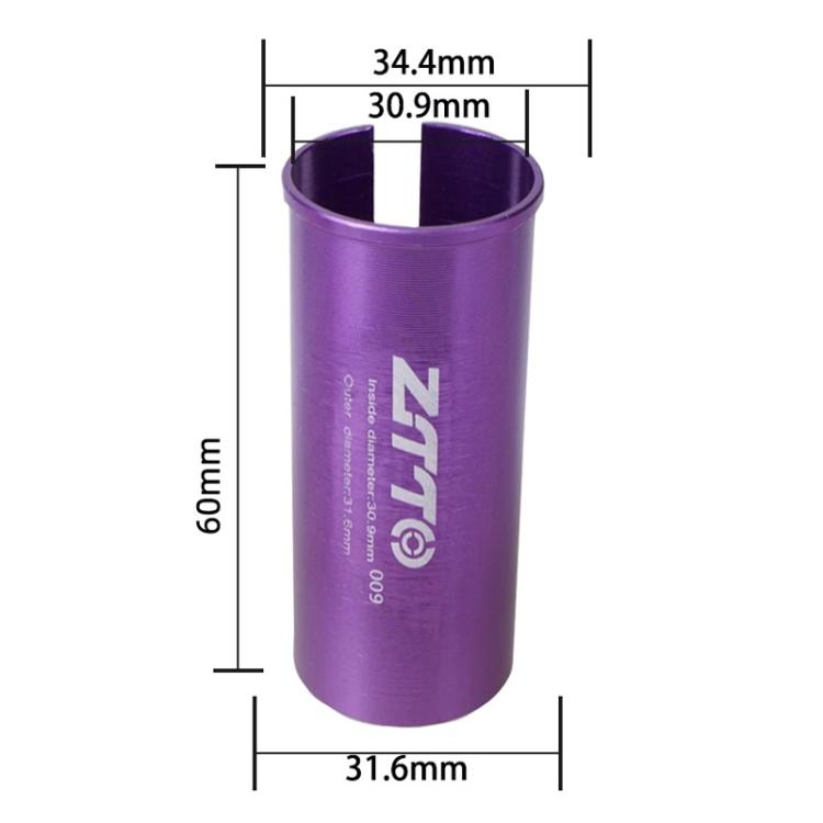 30.9-31.6mm 009 2pcs ZTTO Bicycle Seat Post Conversion Sleeve Reducer Cover(Purple) by ZTTO