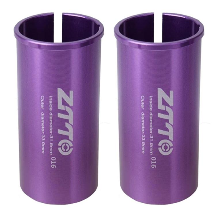 31.6-33.9mm 016 2pcs ZTTO Bicycle Seat Post Conversion Sleeve Reducer Cover(Purple) by ZTTO