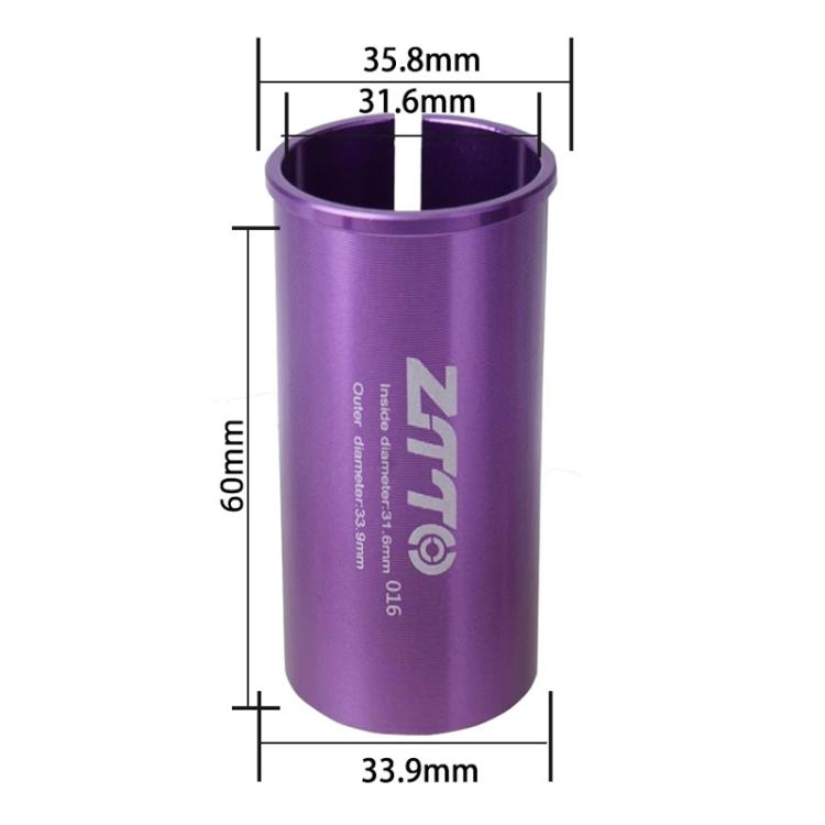 31.6-33.9mm 016 2pcs ZTTO Bicycle Seat Post Conversion Sleeve Reducer Cover(Purple) by ZTTO