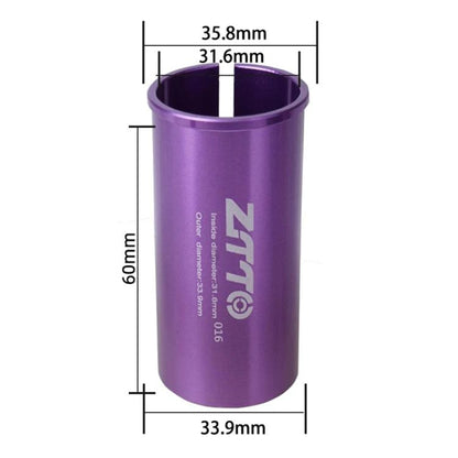 31.6-33.9mm 016 2pcs ZTTO Bicycle Seat Post Conversion Sleeve Reducer Cover(Purple) by ZTTO
