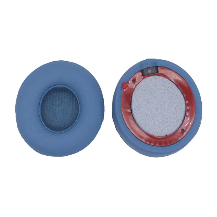 For Beats Solo 4 1pair Headphone Leather Cover Earmuffs Sponge Cover(Blue) by bashfashion