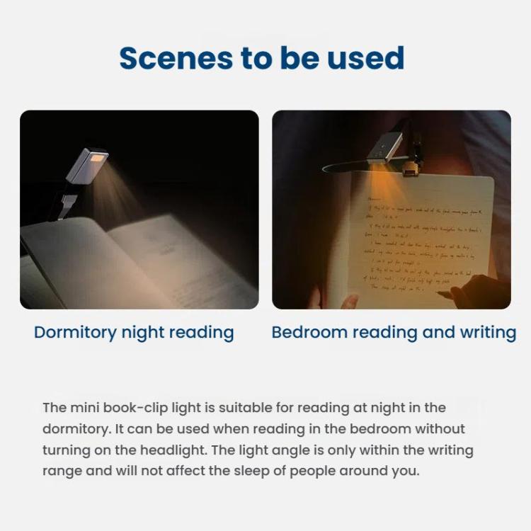 Portable Clip Book Lamp Mini Desk Lamp Learning Reading Rechargeable Clip Bookmark Light(Magnetic Dual Clip Set) by bashfashion