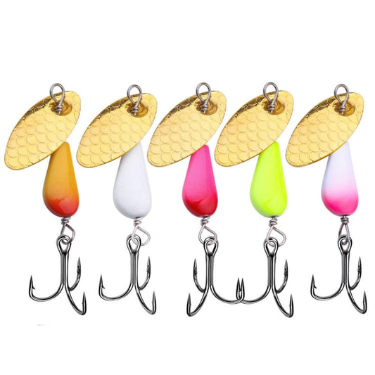 5colors / Box HENGJIA Single Hook Sequins Road Runner Bait Fishing False Lures(5.5CM-4.6G) by HENGJIA