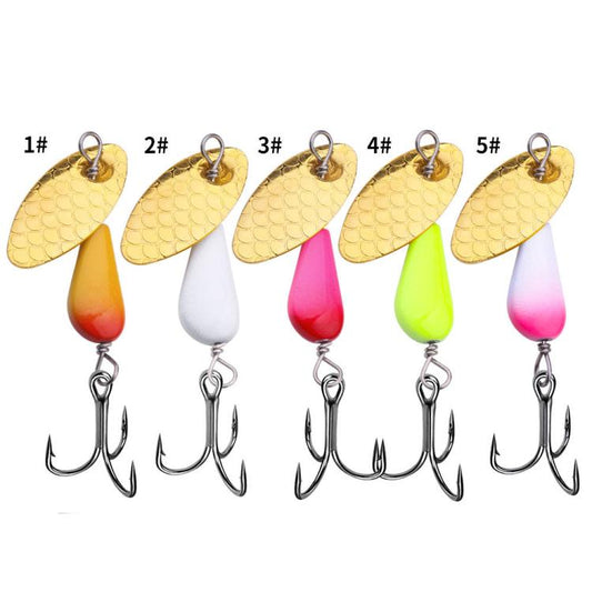 5colors / Box HENGJIA Single Hook Sequins Road Runner Bait Fishing False Lures(6CM-6.8G) by HENGJIA
