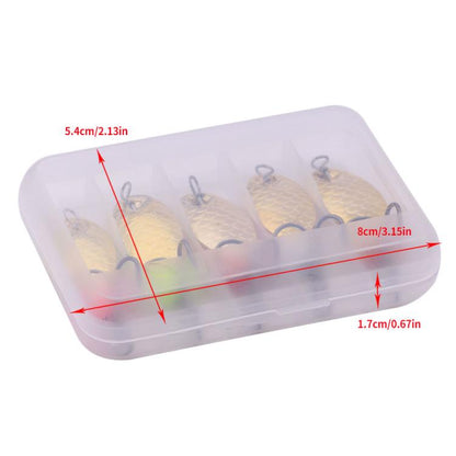 5colors / Box HENGJIA Single Hook Sequins Road Runner Bait Fishing False Lures(6CM-6.8G) by HENGJIA