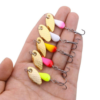 5colors / Box HENGJIA Single Hook Sequins Road Runner Bait Fishing False Lures(6CM-6.8G) by HENGJIA
