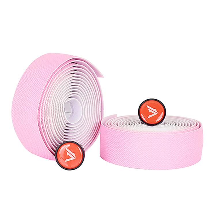 FMFXTRA F258 1pair Road Bike Handlebar Strap Anti-Slip Breathable Gradient Handlebar Tape(White Pink) by FMFXTRA