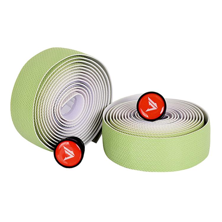 FMFXTRA F258 1pair Road Bike Handlebar Strap Anti-Slip Breathable Gradient Handlebar Tape(White Green) by FMFXTRA