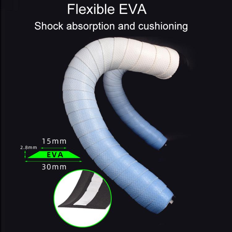 FMFXTRA F258 1pair Road Bike Handlebar Strap Anti-Slip Breathable Gradient Handlebar Tape(White Green) by FMFXTRA